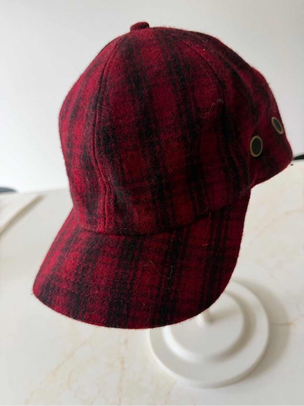 Indigo Red and Black wool blend Hat